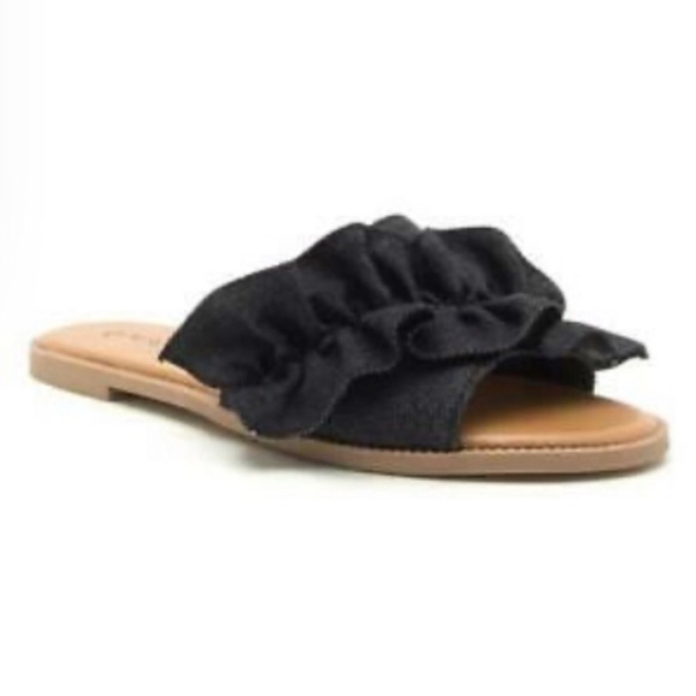 NIB Ruffle Slide Sandals